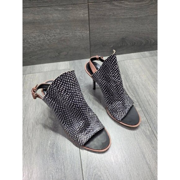 Balenciaga Python Style Printed Leather Sandals Black 37,5 S000032 - Picture 1 of 11